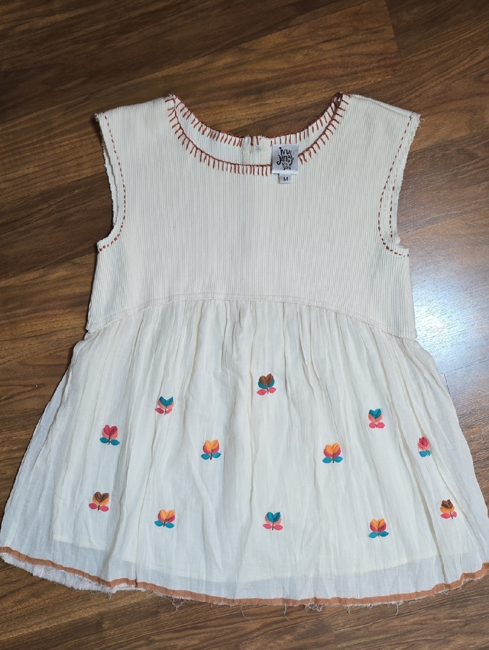 Ivy Jane Embroidered Babydoll Sleeveless Top